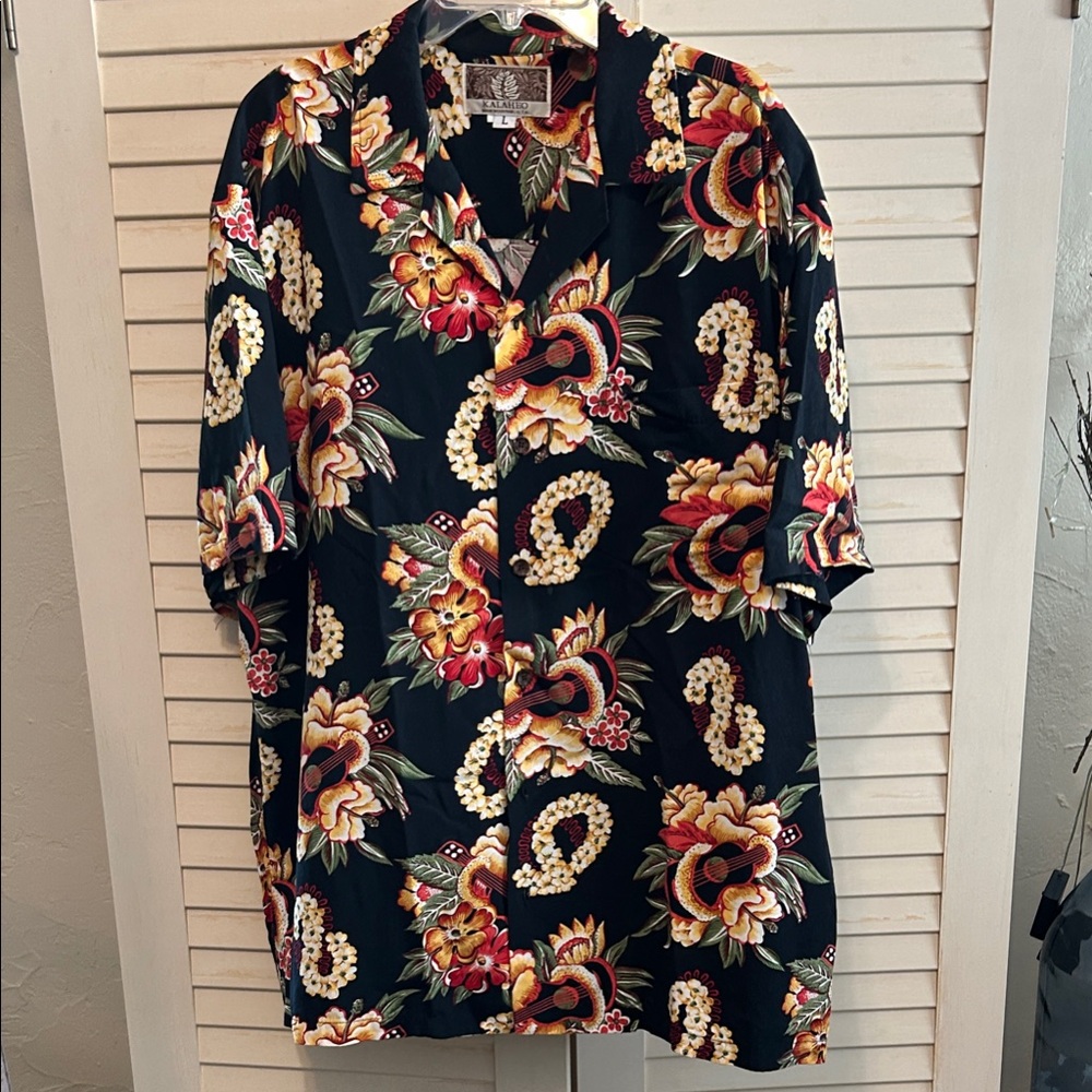 Floral Black Casual Button Down Shirt